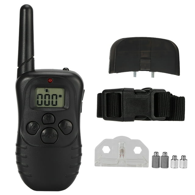 Collar de entrenamiento eléctrico para perros con control remoto de 300 m, vibración, resistente a la lluvia y con pantalla LCD.