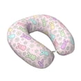 thumbnail image 2 of KLL Colorful Bunny Pattern Memory Foam Cervical Neck Pillow Versatile U-Shaped Pillows for Home/Office/Camping/Travelling/Soft Washable Cover, 2 of 8