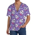 thumbnail image 2 of Disketp Men's Hawaiian Owl And Flowers Print Shirts Button Down Holiday Beach Shirts-3X-Large, 2 of 5
