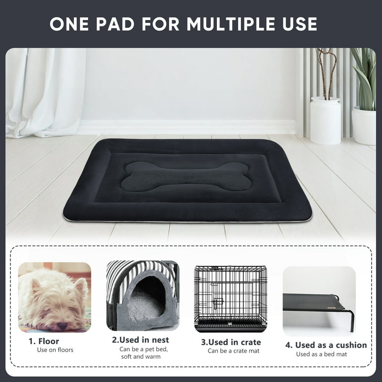 PROCIPE Large Dog Bed Crate Mat 42 Washable Pet Beds Soft Dog Mattress  Anti-Slip Kennel Mats (Gray)