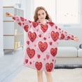 thumbnail image 5 of Wearable Blanket with Sleeves and Pocket Oversized Hooded Sweatshirt 3-14 YR Heart-shaped Emoticons S, 5 of 7