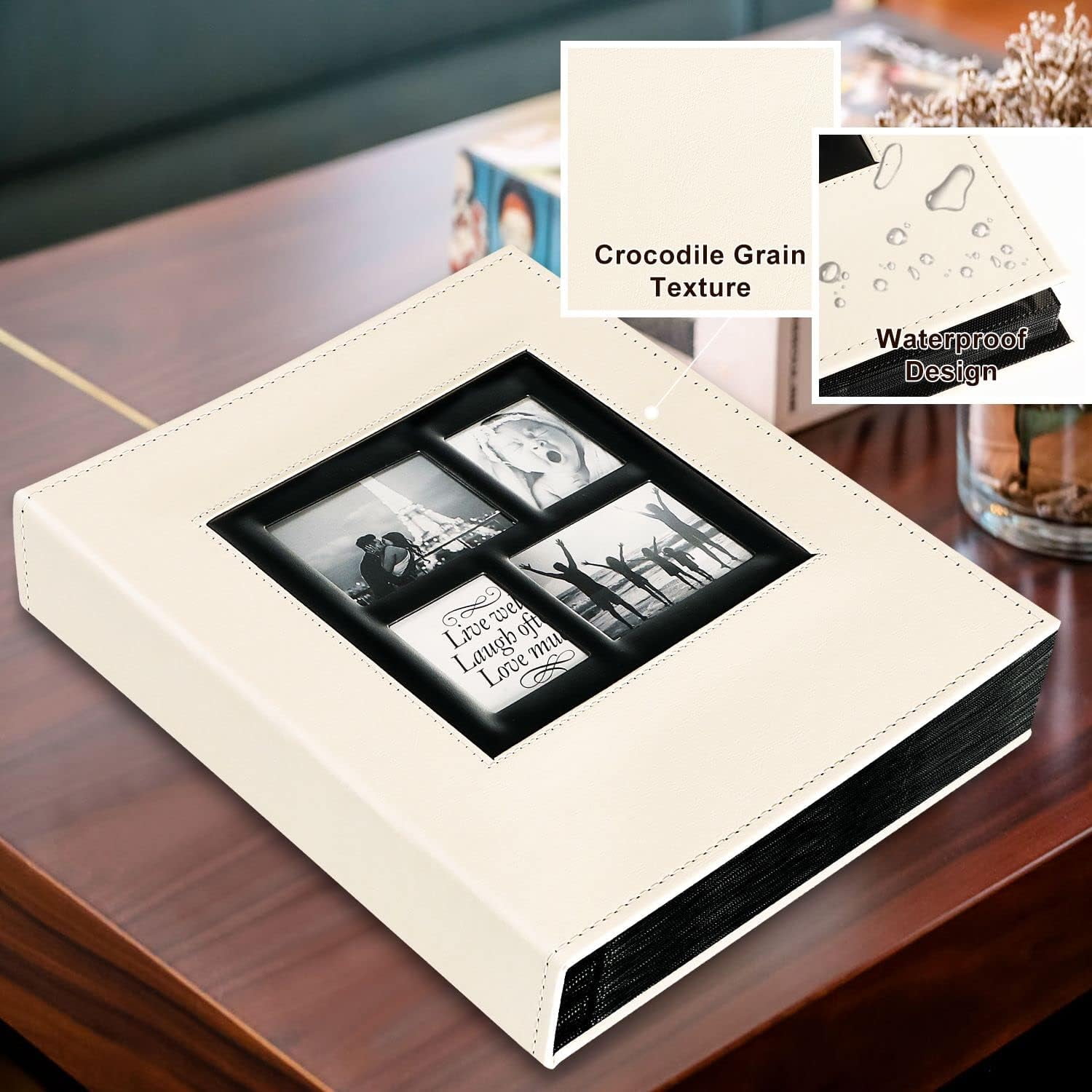 Ywlake Photo Album 4x6 500 Pockets Photos, Extra Large Capacity Family Wedding Picture Albums Holds 500 Horizontal and Vertical Photos Beige