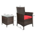 thumbnail image 3 of Vineego 3 Piece Outdoor Patio Furniture PE Rattan Wicker Bar Set with Tempered Glass, Red, 3 of 3