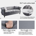 thumbnail image 4 of TUANLUO Mid-Century 3-Seat Living Room Sofa Couch, Velvet Upholstered Sofa with 2 Pillows and Wood Legs, Heavy Duty Sofa Furniture for Living Room, 80"L x 29"W x 30"H, Gray, 4 of 10