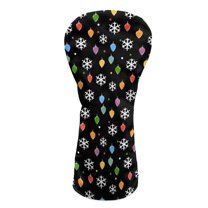 Yuyamidu Colorful Lights Golf Club Headcover Snowflake Golf Head Protective Cover PU Leather Driver Fairway Wood Hybrid Head Cover, Christmas Decor