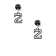 thumbnail image 2 of Delight Jewelry Black Nickeltone Crystal Initial - Z - Beaded Border - Black Crystal Clip on Earrings, 2 of 5