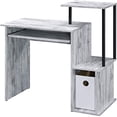 thumbnail image 1 of Acme Furniture Lyphre Computer Desk, Weathered White and Black, 1 of 2