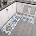 thumbnail image 2 of Blue and Yellow Pioneer Flower Kitchen Rugs Sets Of 2,Anti Fatigue Kitchen Mat Rugs Non Slip Washable,Decorative Kitchen Floor Mats for Kitchen,Sink,Laundry,17"x30"+17"x47", 2 of 7
