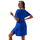 thumbnail image 3 of Vestido Informal de Verano para Mujer, Liso, con Escote en V, Volantes, Corta, Holgado, Azul, Talla XXL, 3 of 8