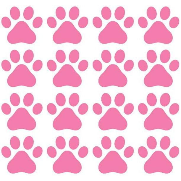 Dog Paw Prints - Vinyl Decals for Walls, Pink, 16 Paws) | Each is 2.5 Inches by 2.3-Inches - Walmart.com