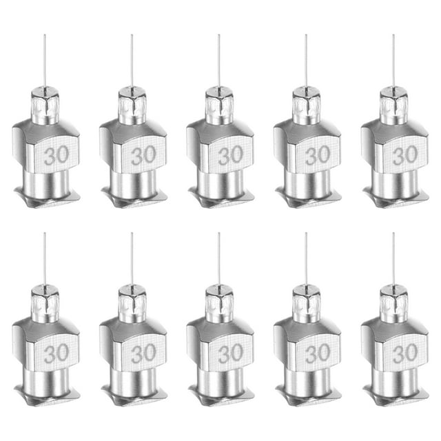 10uds 8G Inoxidable Acero Dispensadoras Agujas, 1/4" Pegamento Aguja Tubos Puntas