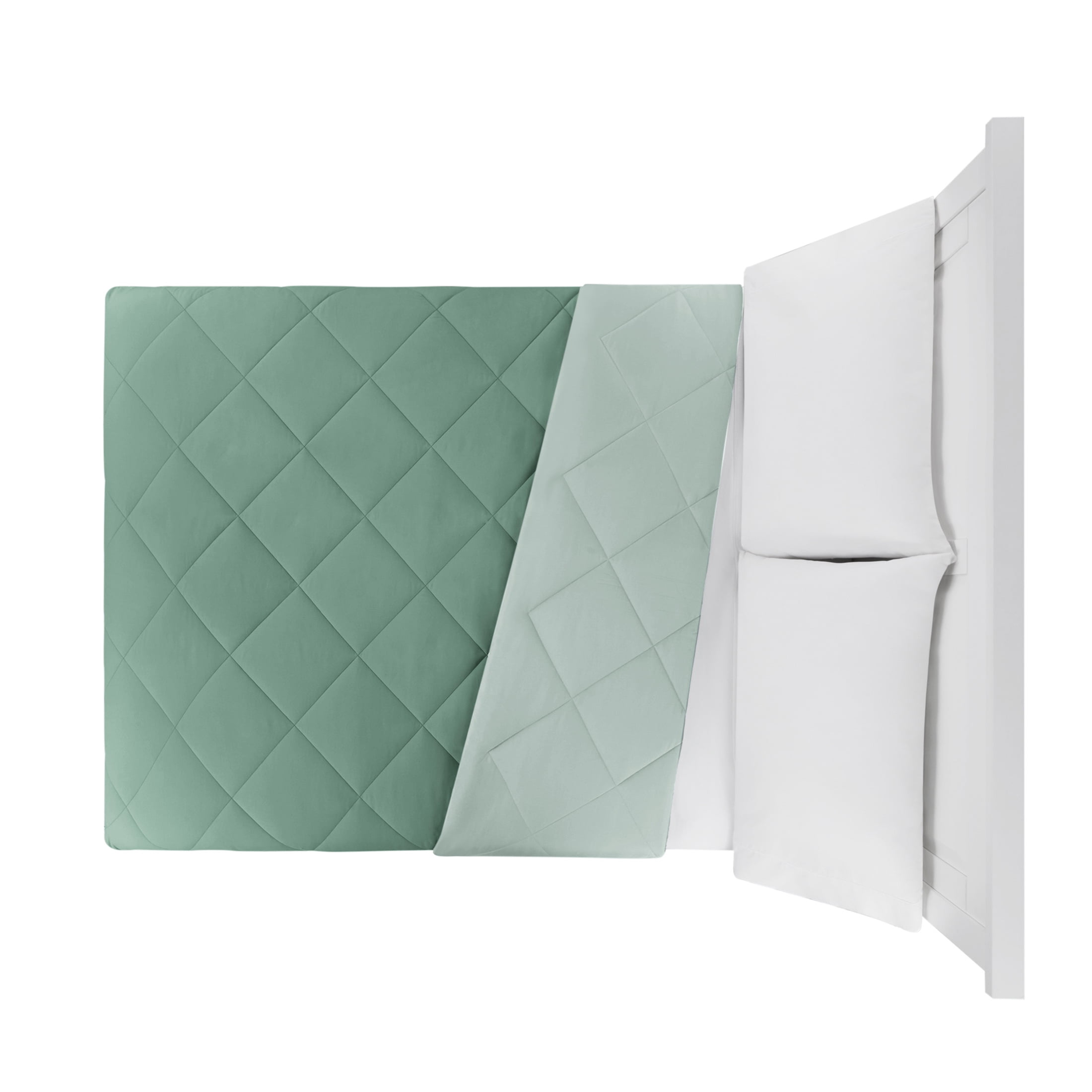 Mainstays Full/Queen Comforter, All-Season Reversible Microfiber, Light Green