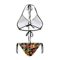 thumbnail image 2 of chaqlin Women's Tropical Hibiscus Floral Halter Bikini Set - Two Piece Triangle Swimsuit with Tie Side Bottoms for Beach Vacation & Pool Party, 2 of 9