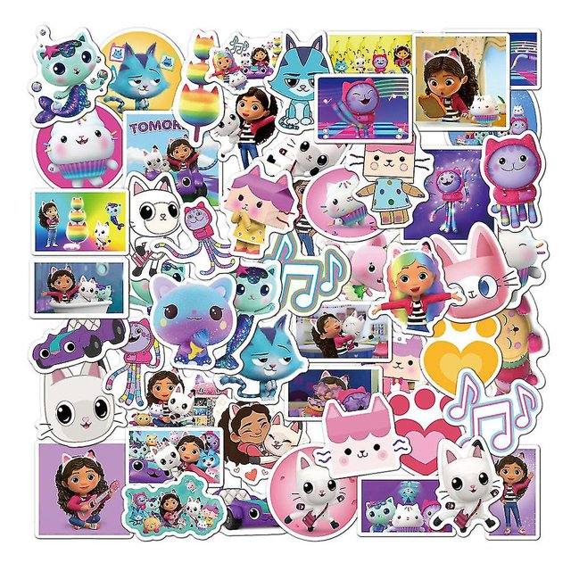 54 unids/set casa de muñecas pegatinas impermeables Laptop Scooter teléfono agua equipaje calcomanía decoraciones ShuxiuWang 8390606144423