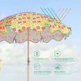 thumbnail image 5 of LAGarden Our Beach Portable Umbrella for Sand Beech Wood Pole Carry Bag with Printed Orange Grapefruit Cute Garden Parasol, 5 of 9