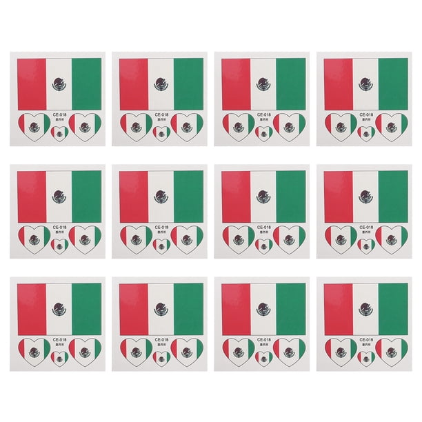 FELTECHELECTR 12 pegatinas de banderas de países, calcomanías artísticas para el cuerpo, el rostro y los deportes (México)
