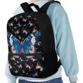 thumbnail image 4 of Uourmeti Colorful Butterfly Pattern School Travel Bag, Practical Backpack 17 Inch Spacious Interior School Backpack for Hiking Daily Use, 4 of 6