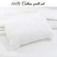 White Matelasse Medallion Scalloped Reversible Cotton Quilt Set