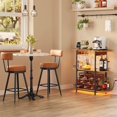 thumbnail image 4 of Bar Cabinets for Home, LED Coffee Bar with Power Outlets, Home Mini Bar for Liquor, Freestanding Wine Rack with Glass Holder, Kitchen, Dining Room, Rustic Brown, 4 of 8