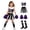 Black, variant on IROOZIGOTO Girls Cheerleader Costume Set Blue White Sleeveless Cropped Top Pleated Skirt with Pom Poms Socks for Halloween Cosplay Themed Party