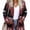 wine red, variant on Women Open Front Geometric Print Cardigan Long Sleeve Knit Outwear with Pockets