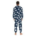 thumbnail image 4 of FORMRS Onesies Pajama for Adults Unisex Hoodie Winter Jumpsuit One Piece Sleepwear, Sizes S-2XL, Navy Blue Baseball Pattern, 4 of 7