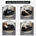 thumbnail image 4 of Miniyam Oversized Faux Fur Bean Bag Sofa Couch with Pillows, Fluffy Foam-Filled 2-Seater Loveseat Lounge Chair, 600 lbs Capacity, Black, 4 of 7