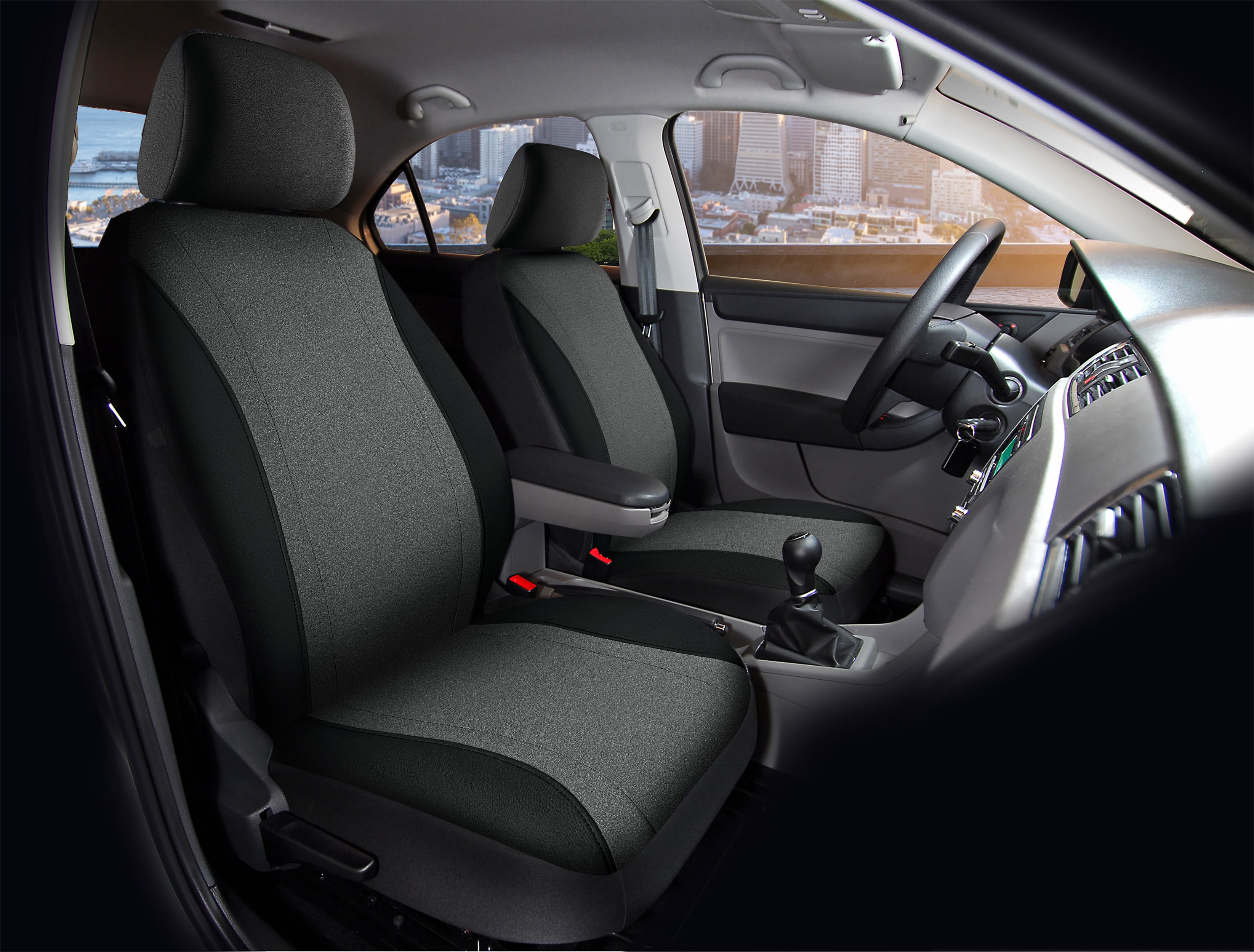 Housses Éco-Responsables RoadComforts x2 – Noir/Gris Convient à la plupart des voitures, camions et SUV.