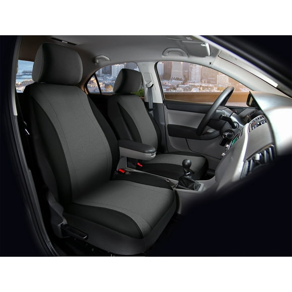 RoadComforts Sustainable Polyester Car Seat Cover 2-Piece Black/Grey