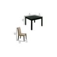 thumbnail image 3 of 5 Piece Wooden Dining Table Set In Antique Black And Beige, 3 of 5