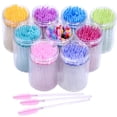thumbnail image 2 of 50Pcs/Bottle Disposable Eyelash Extension Mascara Wand Glitter Micro Lash Brushes Spoolie With Container Case Wholesale hot pink in bottle, 2 of 6