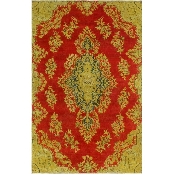 Vintage Adilelma Red/Gold Rug, 6'2" x 9'9"