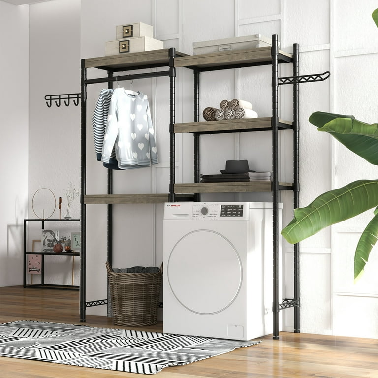 Metal Adjustable Bathroom Shelf Above Washer Expandable Storage