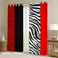 thumbnail image 2 of Manfei Red Cheetah Print Blackout Curtains Set of 2 (52x84 Each), Fashion Leopard Zebra Window Curtains, Abstract Stripes Curtains and Drapes, Curtains Blackout Home Decor, 2 of 6