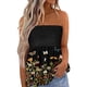 thumbnail image 1 of SAYOO Camisetas Sin Tirantes para Mujer, Sin Mangas Plisadas Color Degradado/Pluma/Raya/Flor/Bandera Pullover, Tops Sueltos de Verano para Mujer SAYOO  casual, 1 of 5