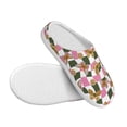 thumbnail image 3 of Daiia Abstract Pink Plaid Butterfly Print Women’s Fuzzy Slippers Memory Foam Lightweight House Shoes Cozy Loafer Flannel House Shoes-37/38, 3 of 7