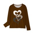 thumbnail image 4 of Spazoro Toddler Kids Girls Boys Sweatshirts, Long Sleeve Love Print Crew Neck Fall Winter Tops for Childs Girls Boys Brown Size 11 T, 4 of 5
