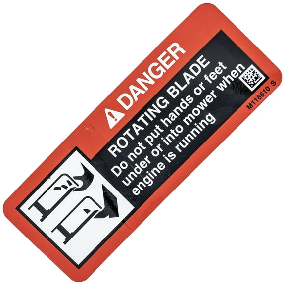 John Deere M118610 Safety Sign Label