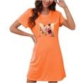 thumbnail image 1 of COM1950s Shorts pour Femmes, Chemises à Manches Courtes pour Femmes, Chemise de Nuit Courte Surdimensionnée Mode Imprimé Poitrine Manches Courtes, Chemises à Manches Courtes pour Femmes, 1 of 5