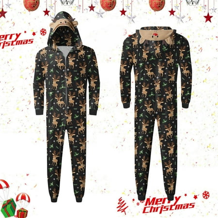

Family Christmas Pajamas Soft Fashion Pajamas Christmas Print Jumpsuit Pajama Set Dad Style