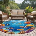thumbnail image 5 of Colorful Fish Round Area&nbsp;Rug 6ft Bubble Seagrass Coral Non-Slip&nbsp;Washable Circle Rugs Soft Felt Indoor Floor Mat for Bedroom Kitchen Living Room Bathroom, 5 of 9