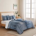 thumbnail image 5 of King Quilt Set 96''x106'', Blue Lightweight Bedspread Coverlet Set with 2 Pillow Shams, Retro Oil Painting Modern Abstract Art Breathable All Season Quilt Bedding for Bedroom/Guest Room, 5 of 9