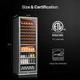 thumbnail image 5 of Ca'Lefort 24 inch Wine and Beverage Refrigerator Dual Zone 77 Bottle + 177 Can Fridge with Stainless Steel Glass Door for Bar & Home, Freestanding/Built-In, 5 of 13