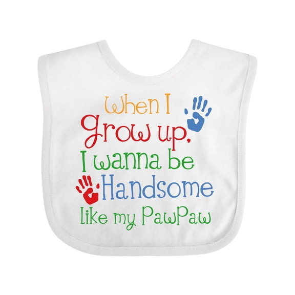 Inktastic Handsome Like My Pawpaw Boys Baby Bib