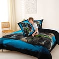 thumbnail image 4 of Manfei Cartoon Monster Truck Full Size Comforter Sets,Extreme Games Bedding Comforter Set,Blue,Black Reversible,3 Pieces,1 Comforter and 2 Pillowcases, 4 of 7
