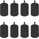 thumbnail image 1 of 1 caja de 10 piezas de dijes de estampación en blanco, etiquetas de sello de acero inoxidable, etiquetas de metal rectangulares negras para perros militares, dijes en blanco para grabado., 1 of 6