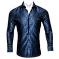 thumbnail image 3 of Barry.Wang Camisas de lujo con estampado 3D de cachemira color vino tinto para hombre, camisas casuales de manga larga con flores para hombre, camisas de vestir ajustadas, 3 of 5