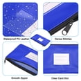 thumbnail image 4 of Unique Bargains Zipper Leatherette Money Deposit Bags with Clear Window, Blue, 3 Pack, 4 of 6