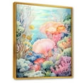 thumbnail image 2 of Designart "Soft Hues Coral Watercolor II" Coastal Coral Under Water Floater Framed Wall Decor, 2 of 5