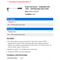 thumbnail image 2 of Brake Pad Sensor - Compatible with 1994 - 1999 Mercedes-Benz S420 1995 1996 1997 1998, 2 of 2